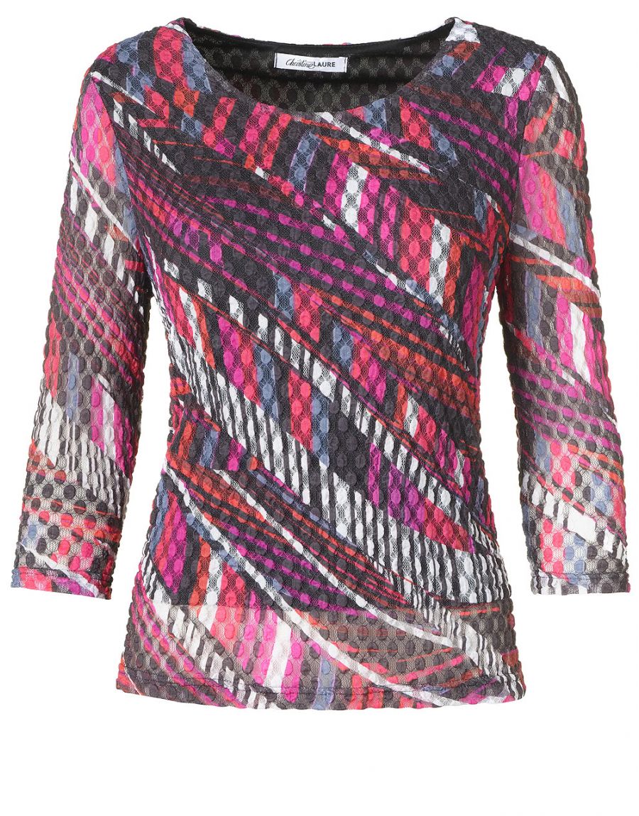 T-shirt résille fuchsia