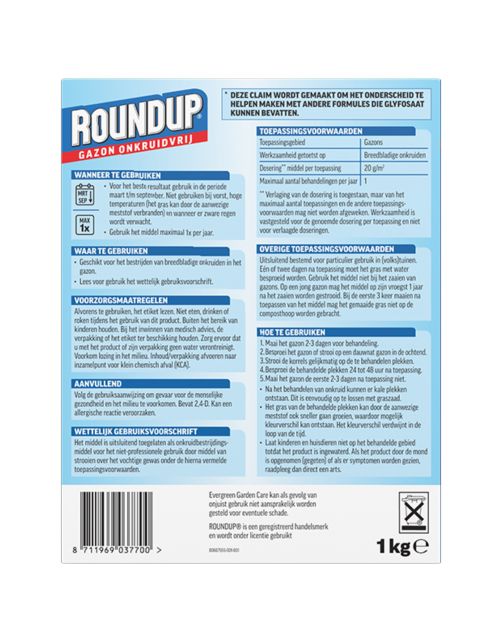 Round-Up Gazon Onkruidvrij - Onkruidbestrijding - 1 kg