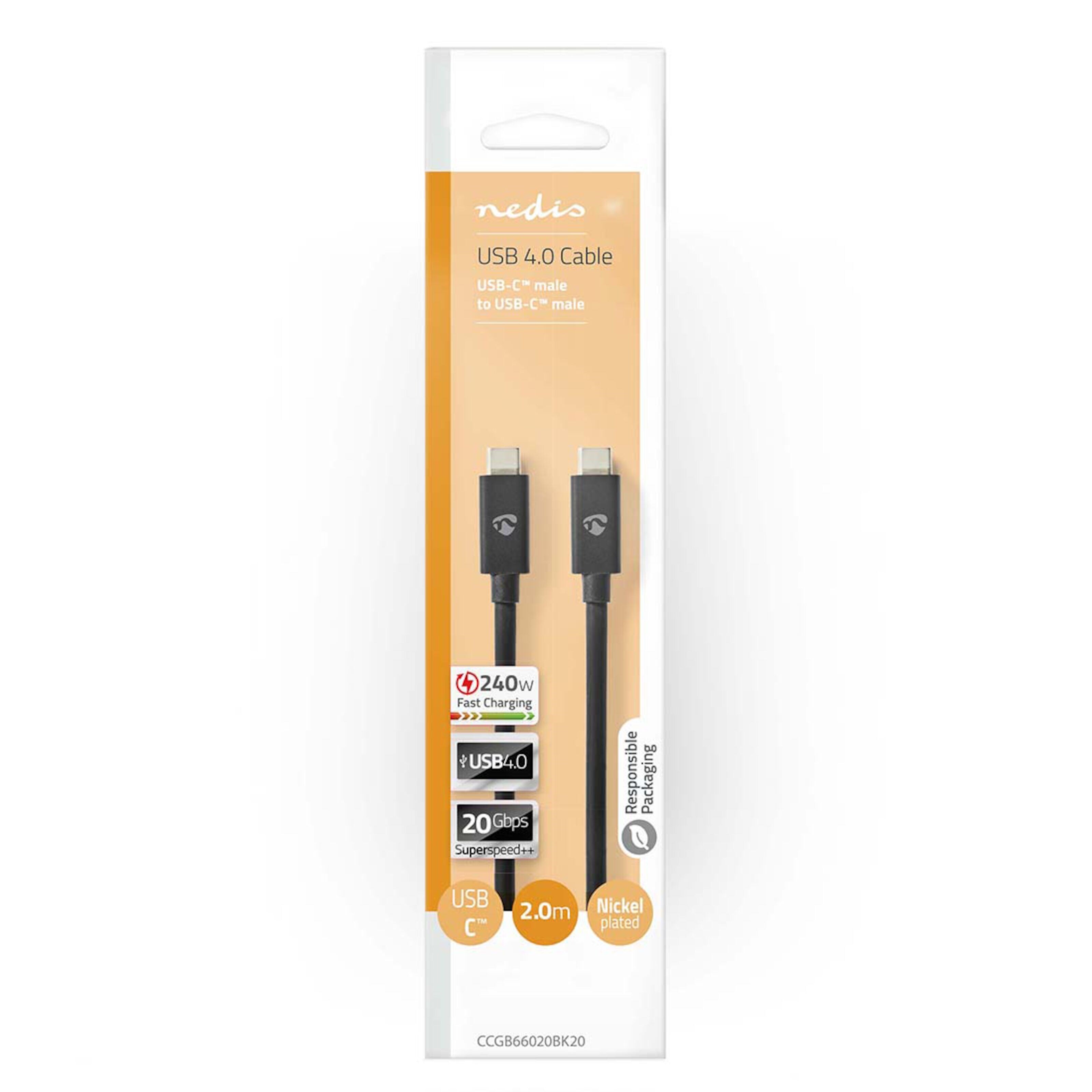 Nedis USB-C 4.0 Gen 3x2-kabel 2 m