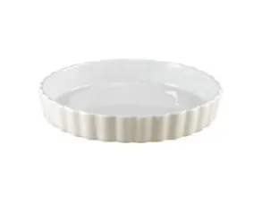 Tærtefad Ø30.5 cm Glat inderside Porcelæn Hvid,8 stk/krt