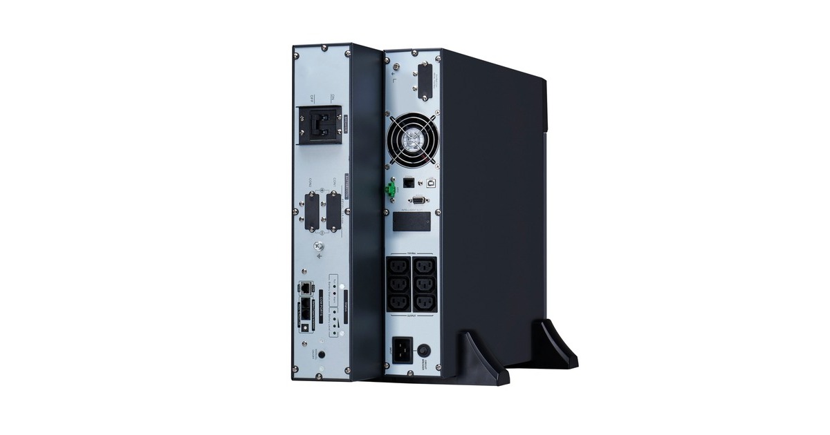 APCEasy-UPS On-Line SRVL2KRILRK Noodstroomvoeding - Li-ion ups  (Zwart/zilver, 6x C13, Rack/tower convertible, extendable runtime, 2000VA)