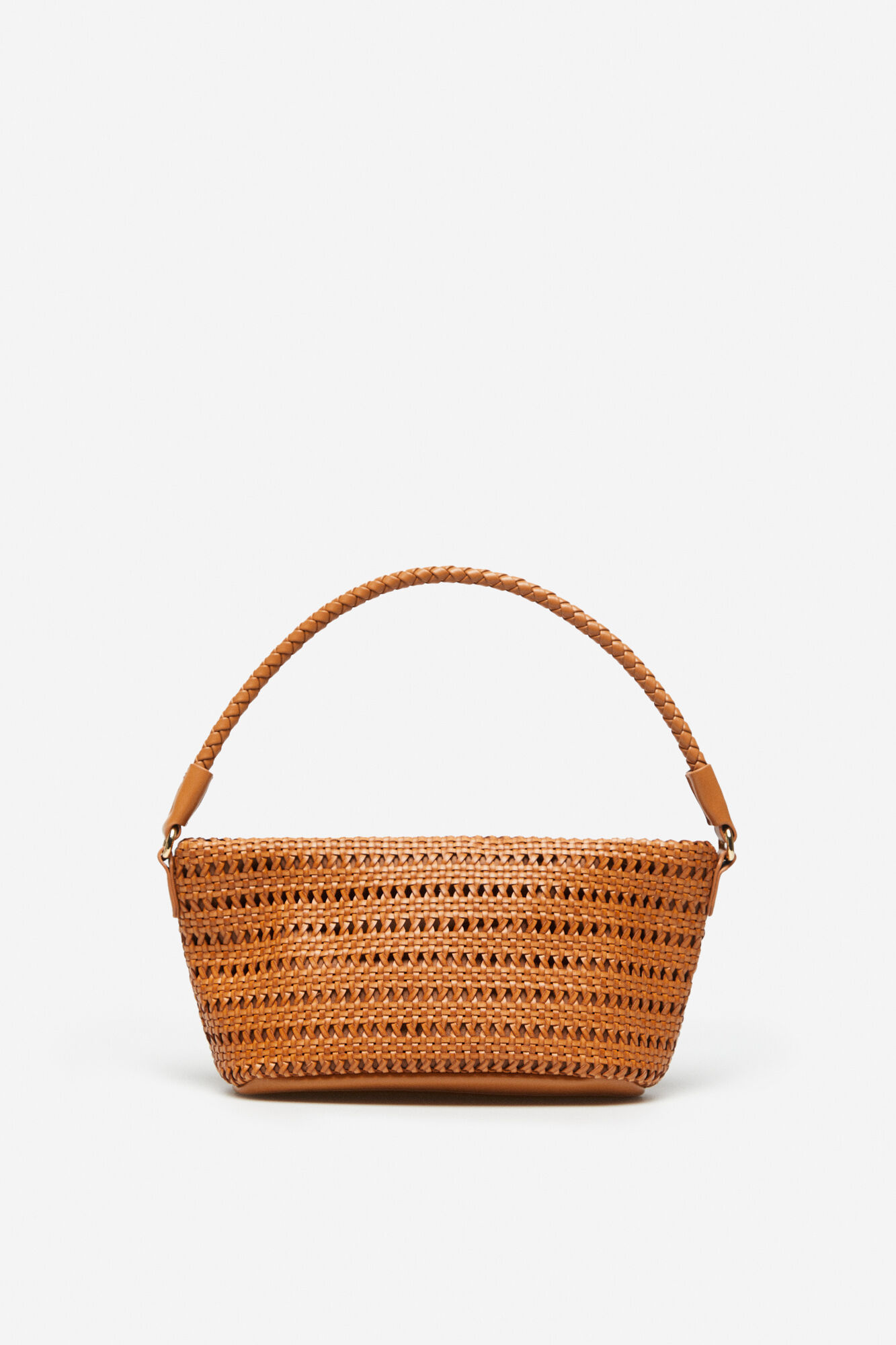 Bolsa baguete trançada - Camel