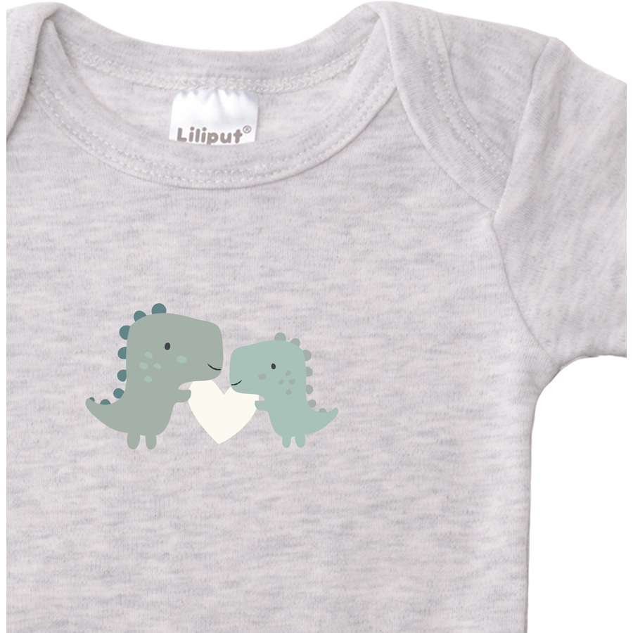 Liliput Baby-Bodies im 2er-Pack Dinos grau-melange coffee