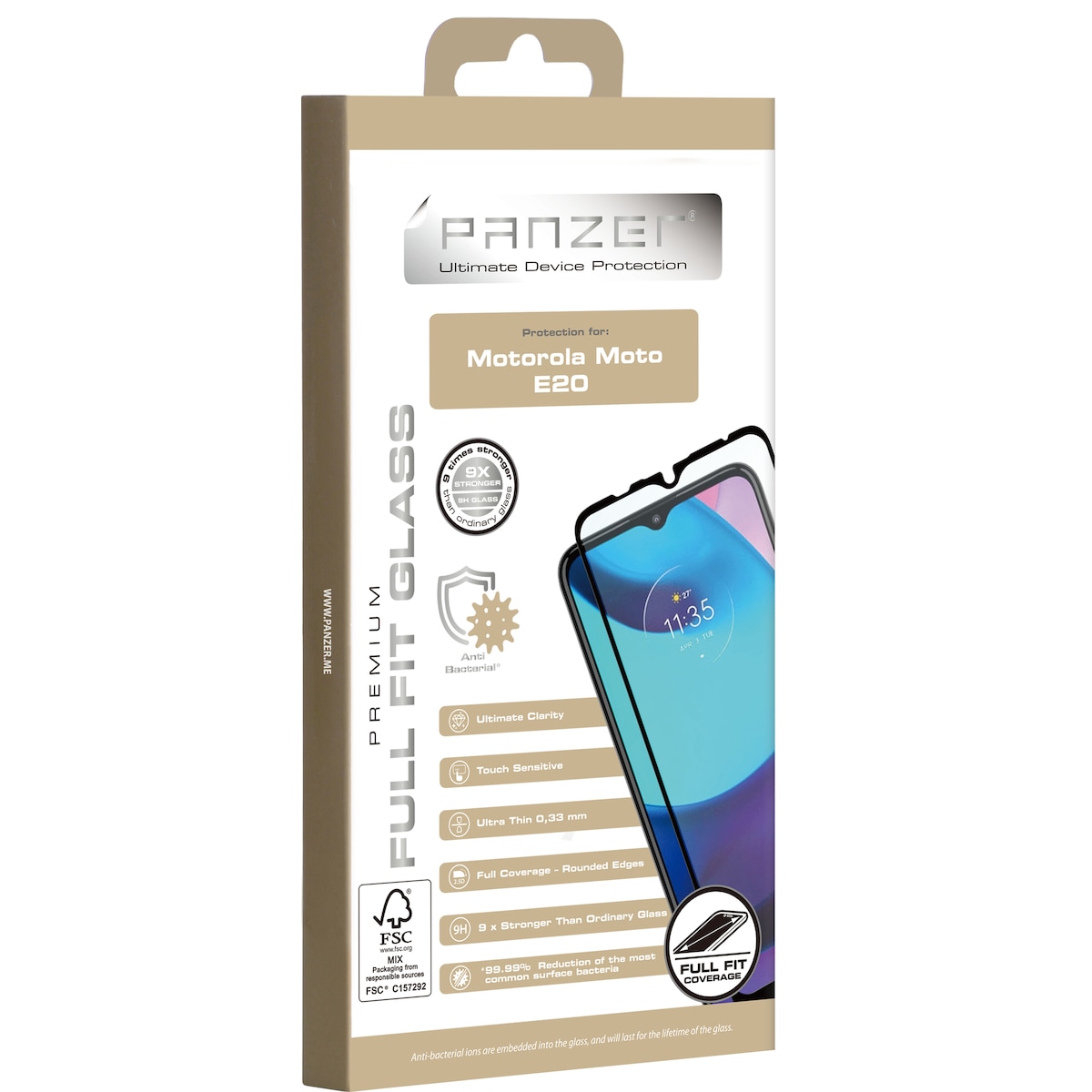 Panzer Full Fit Motorola E20 skjermbeskytter
