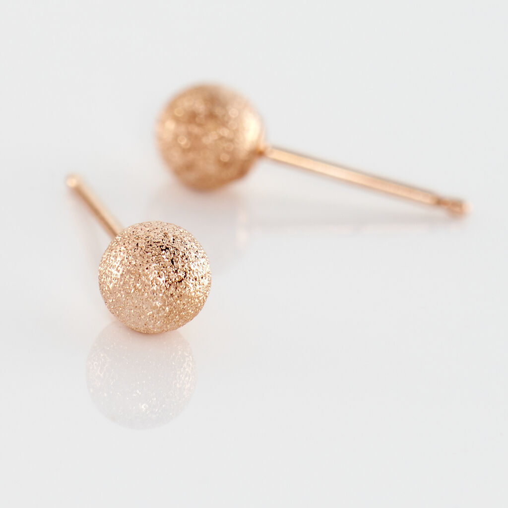 Boucles D'oreilles Puces Fidelia Boule Sablee Or Rose