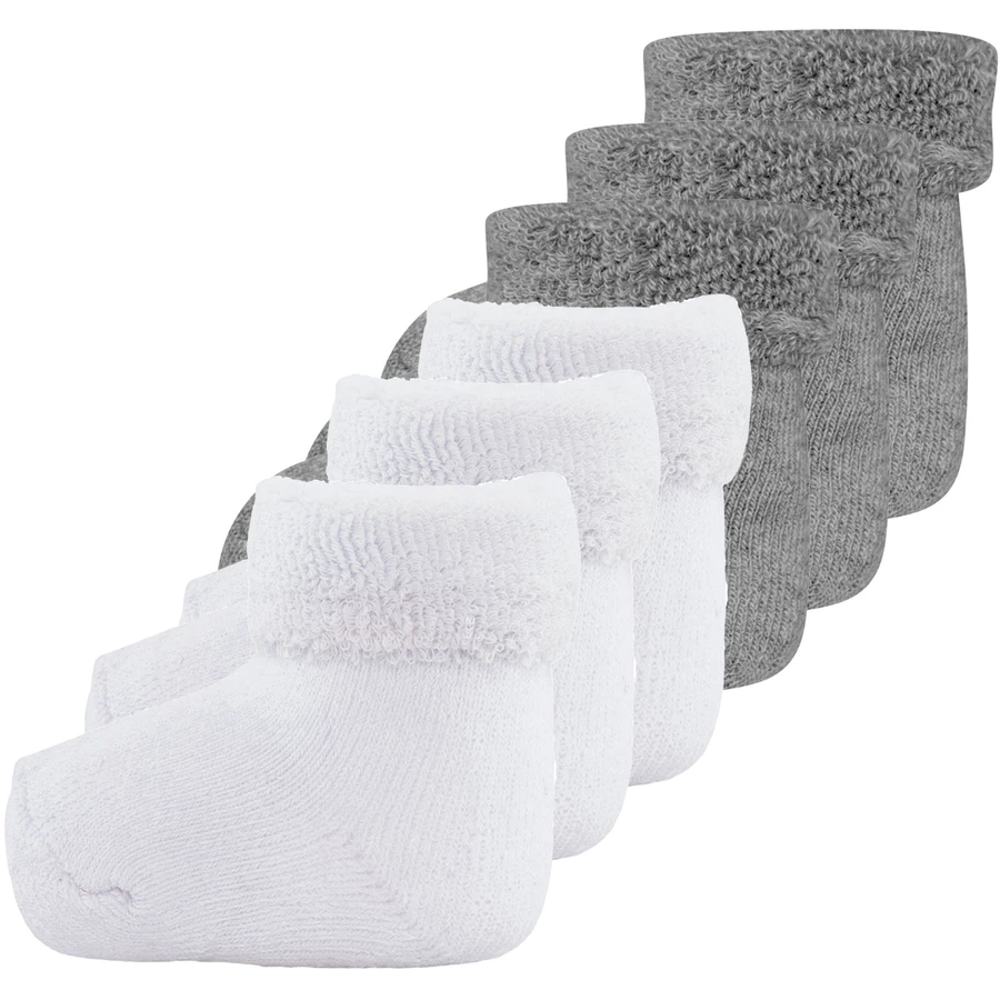 Ewers Erstlingssocken 6er Pack Newborn Uni GrauWeiß