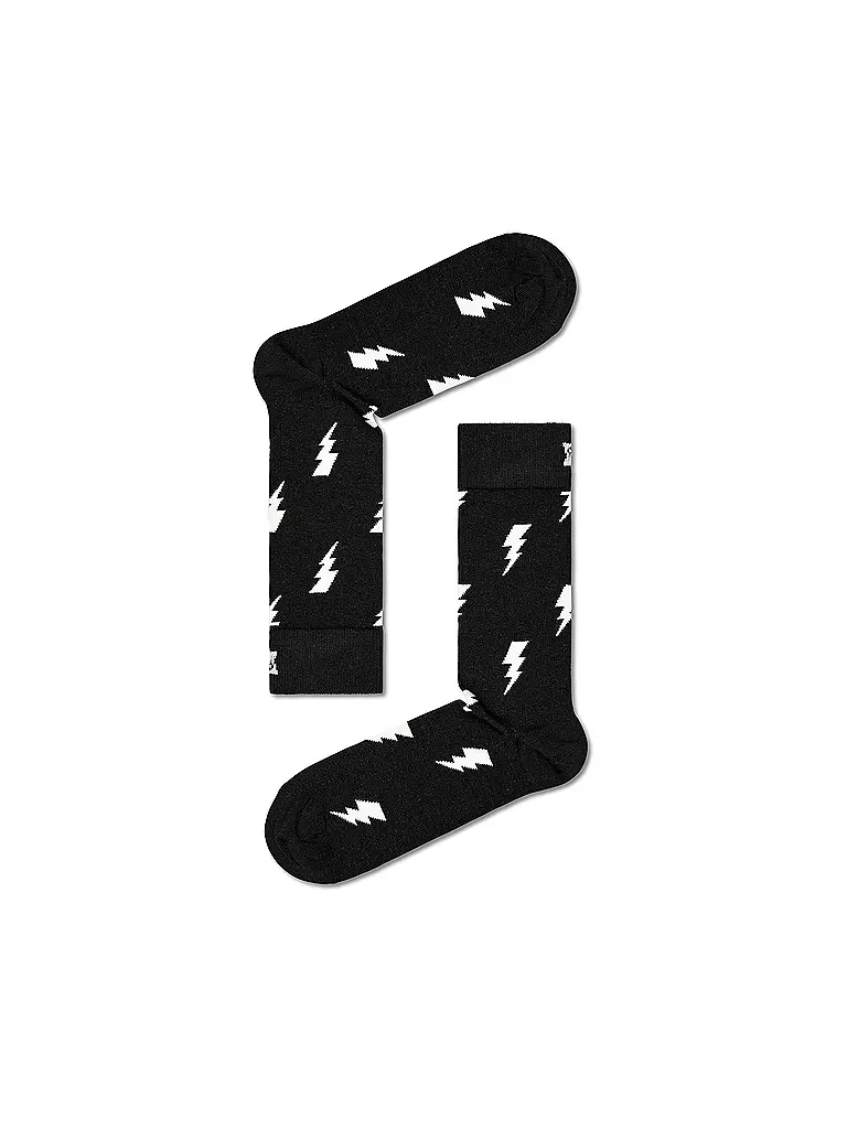 HAPPY SOCKS Herren Socken 41-46 FLASH black schwarz