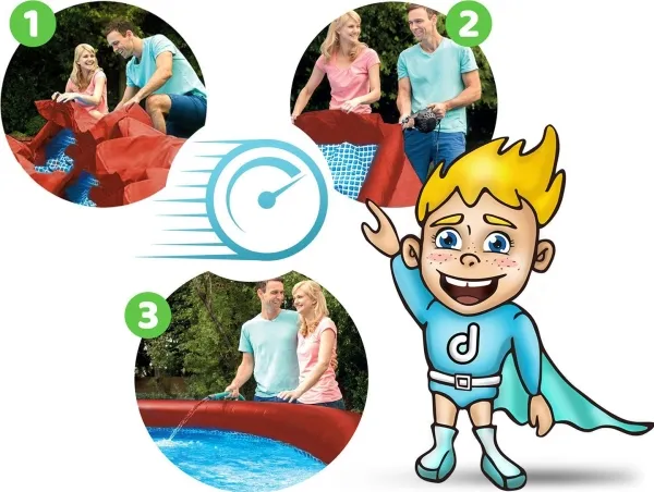 Intex Happy Crab Easy Set Pool, 880 L, Oppustelig pool, Rød, 3,75 kg