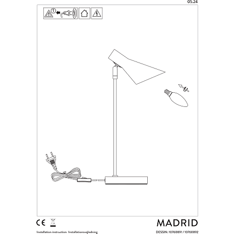 Madrid bordlampe - sort