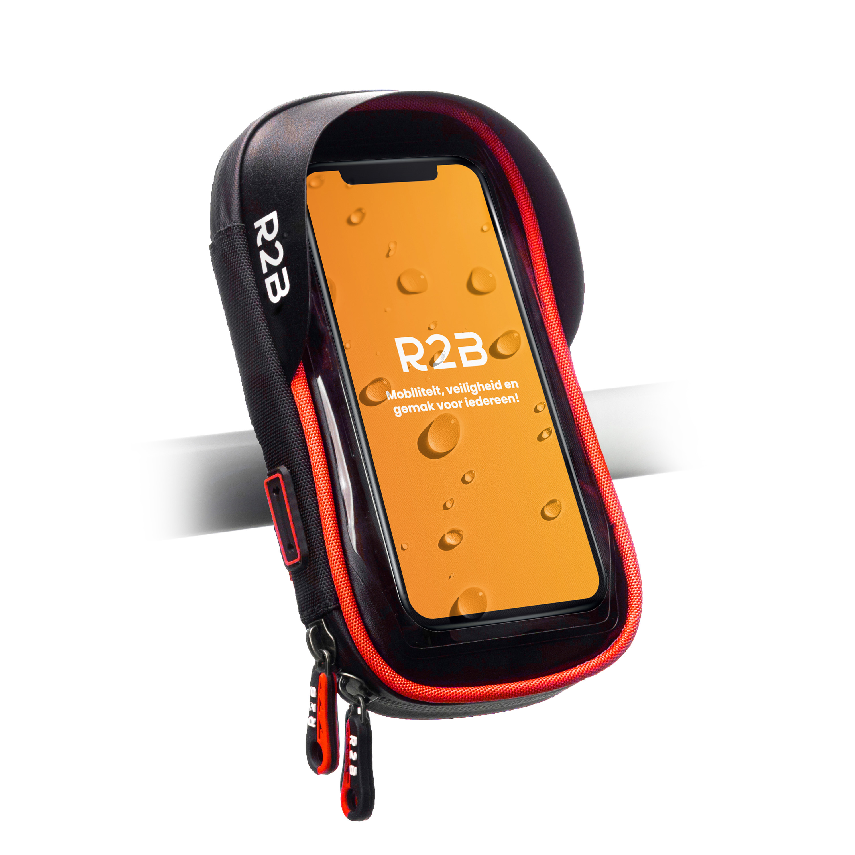 R2B Rode Waterdichte Fiets Telefoonhouder