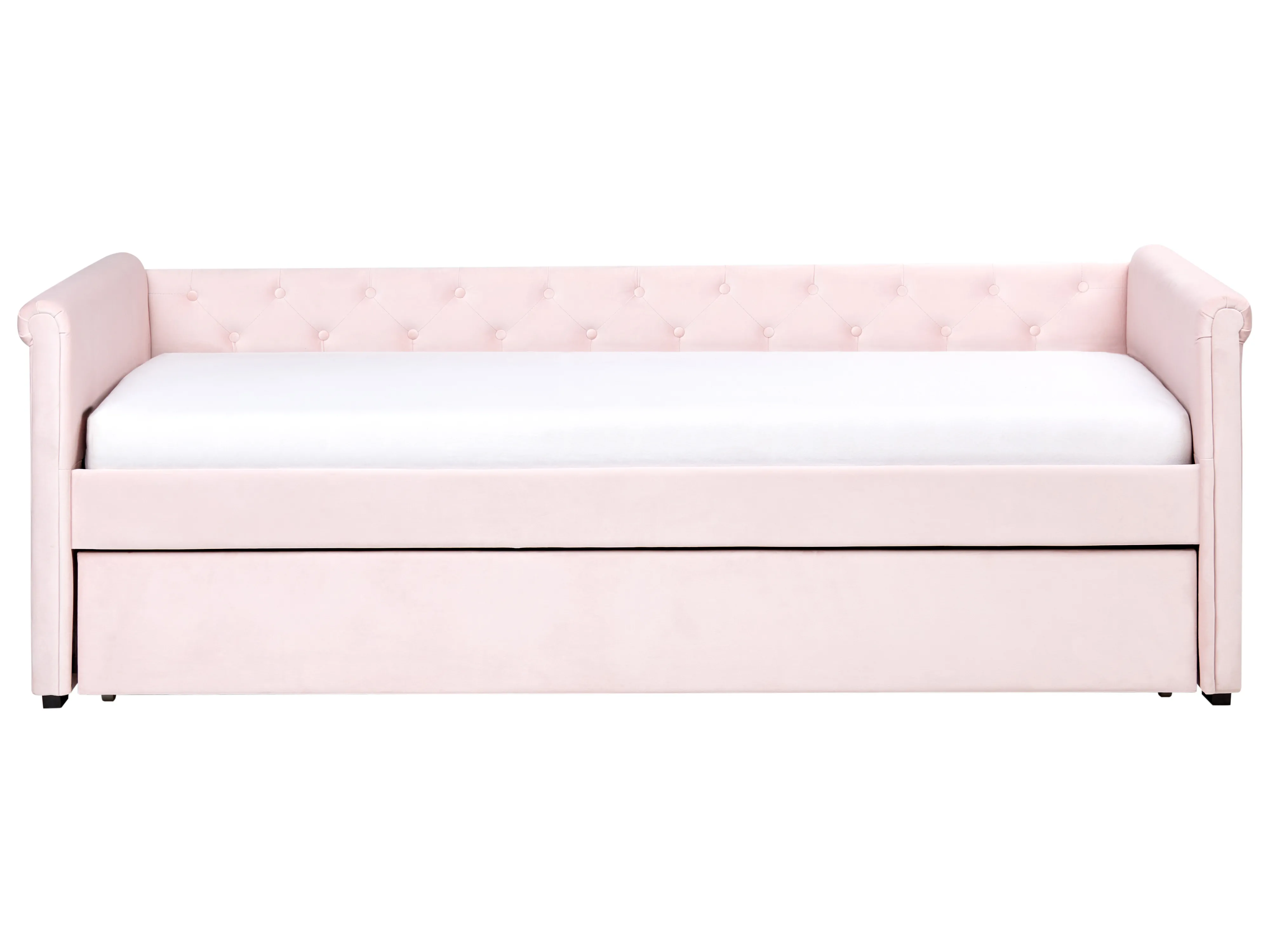Onderschuifbed Fluweel LIBOURNE 90 x 200 cm Pastelroze