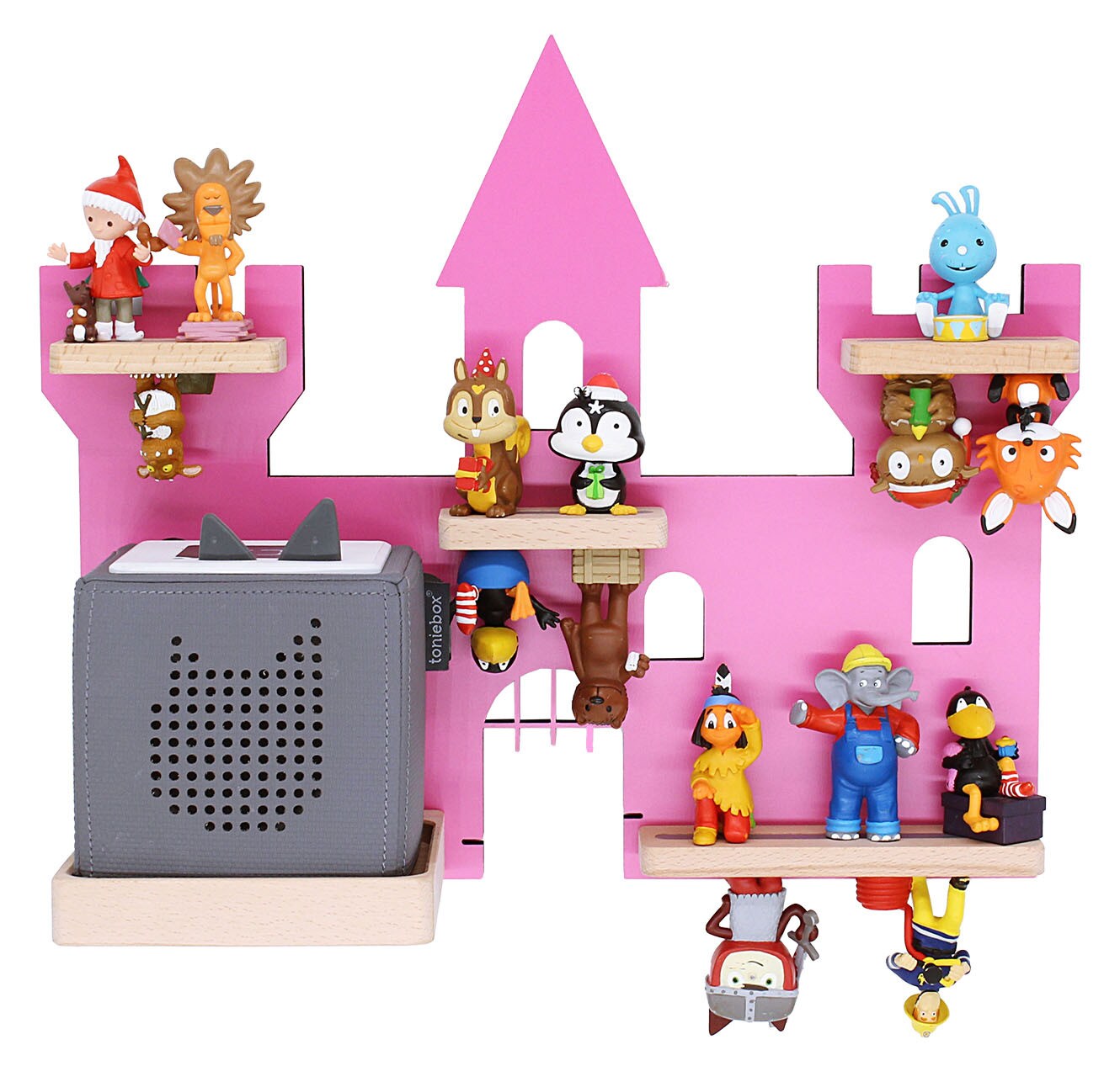 BOARTI Holz Schloss Kinder Regal Toniebox Figuren Wandregal Tonies Musikbox