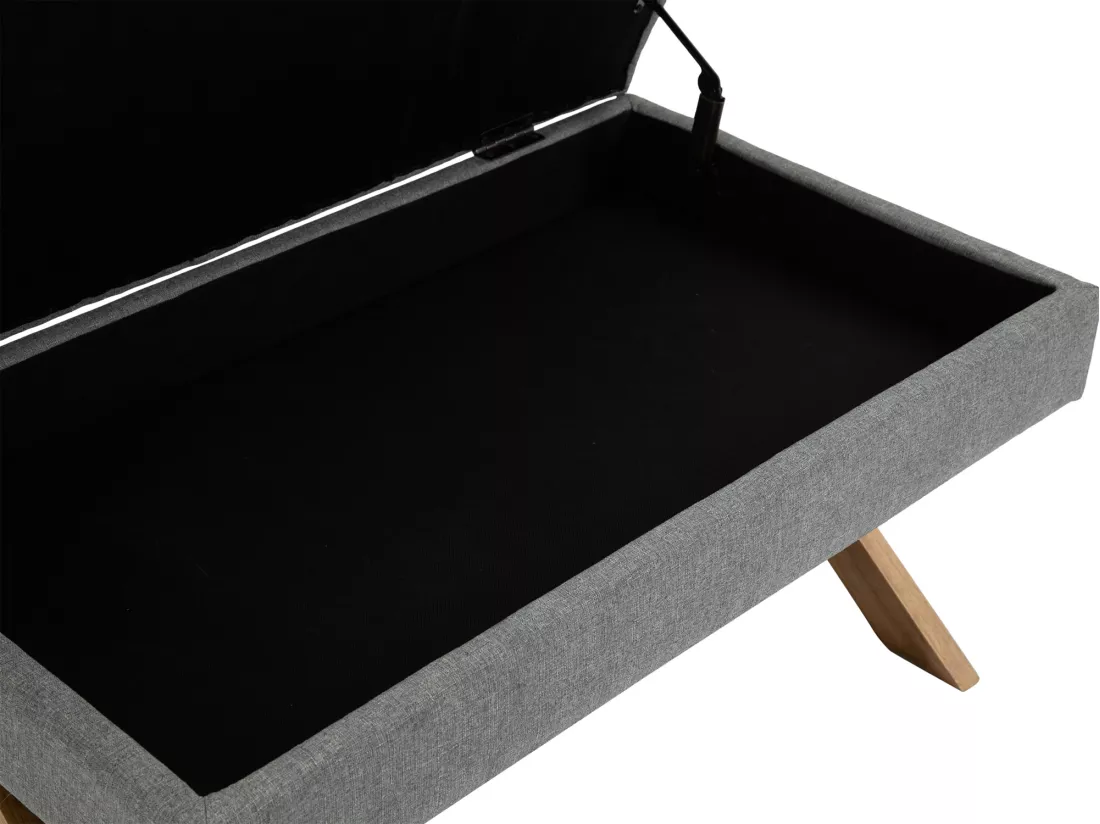 Banquette - Tissu & Bois - Gris - Namaro