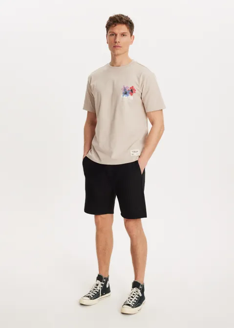T-shirt met print good life bruin (TAU.L)