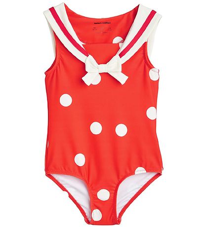 Mini Rodini Bådedragt - UV50+ - Sailor Polka Dot - R?d