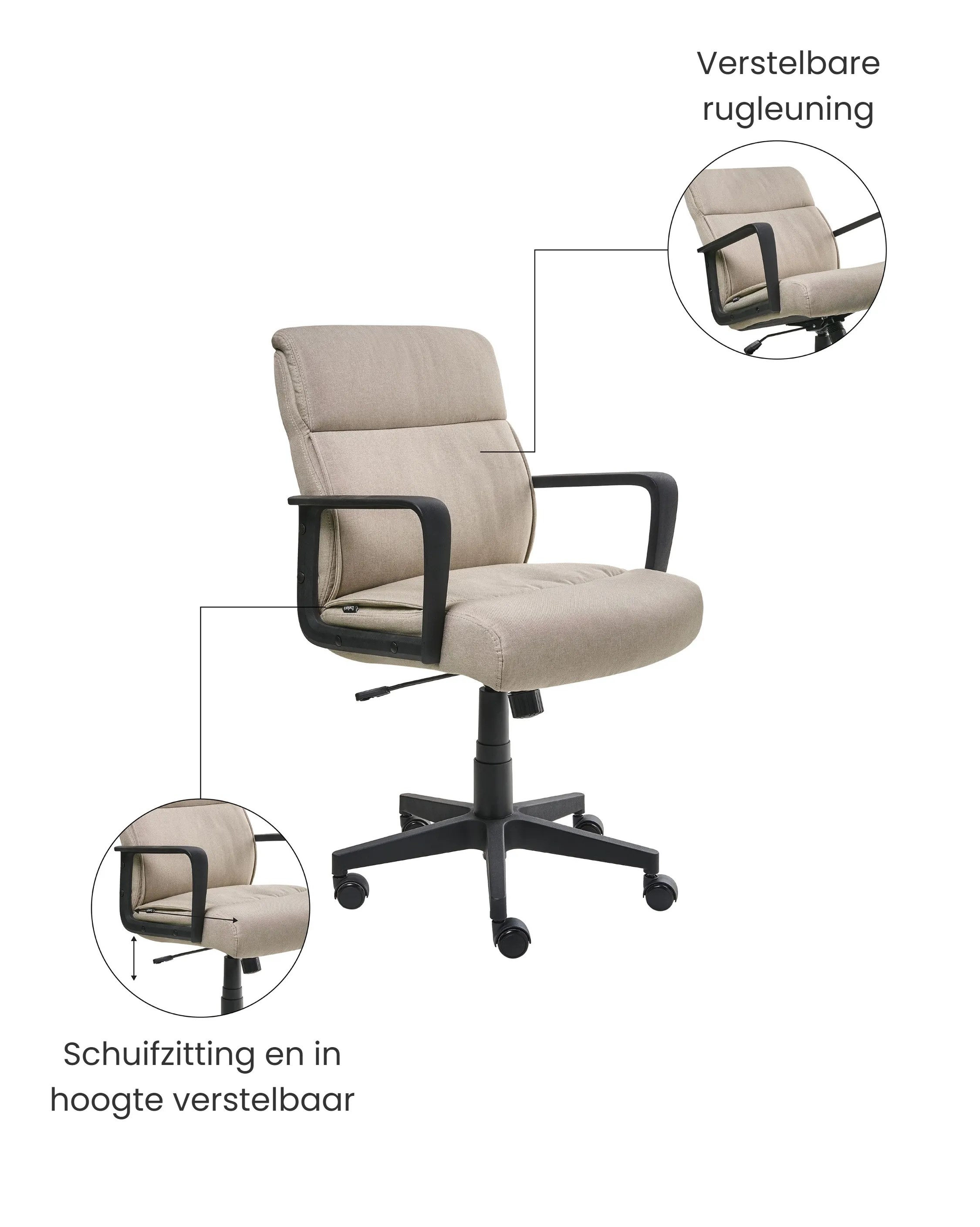 Bureaustoel BYRON Stof Beige