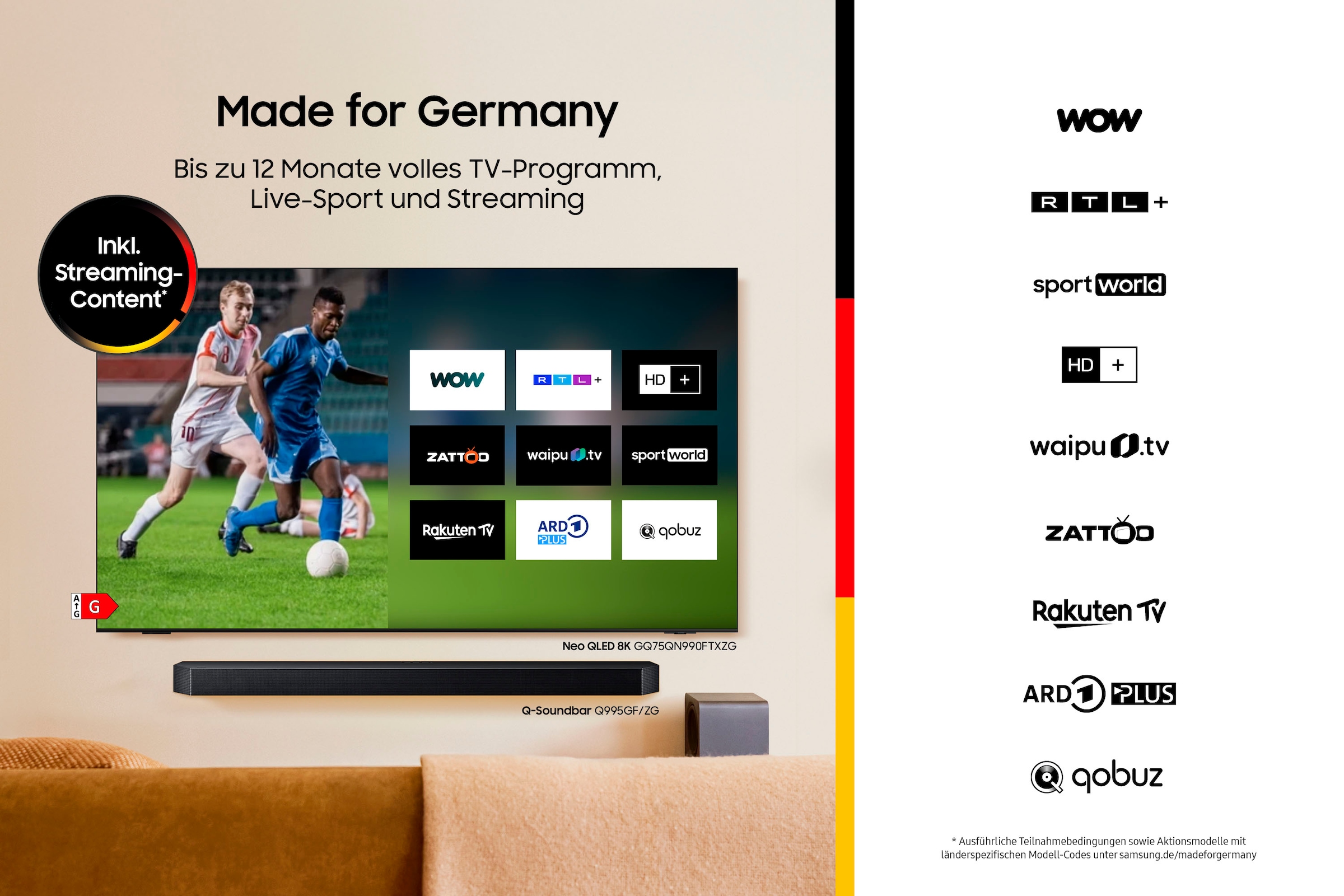 Samsung Soundbar »HW-B410GF Soundbar« 2.0 (Bluetooth Lautstärkeregelung | Pairing | Sprachsteuerung ) 2.0-Kanal Surround Sound System, Game Mode, One Remote Control