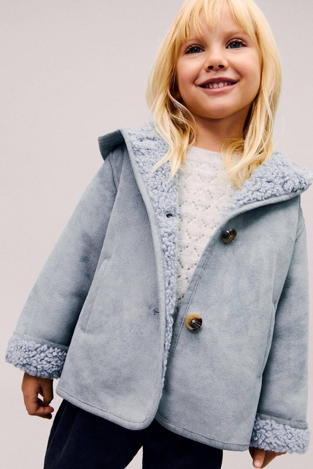 Mango Kids winterjas middenblauw
