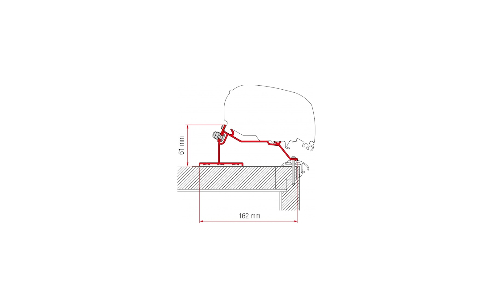 Fiamma Adapter Caravan Roof 400 CM passend für F80 F65