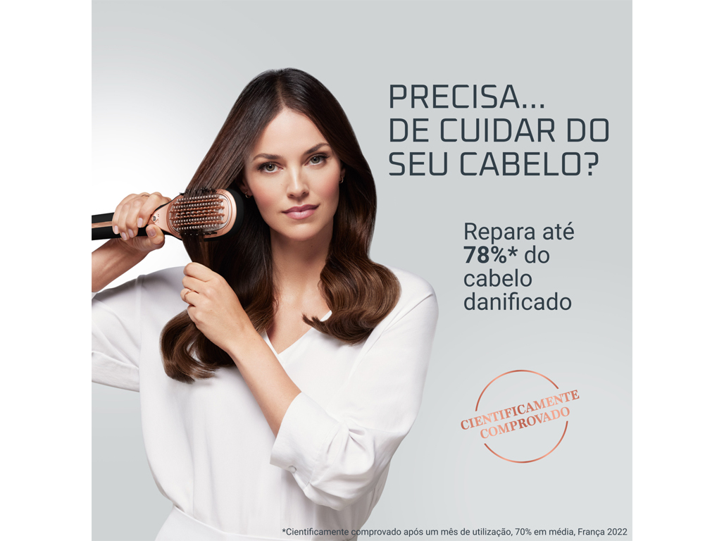 ESCOVA REPARADORA CABELO ROWENTA CF9940F0 HAIR THERAPIST