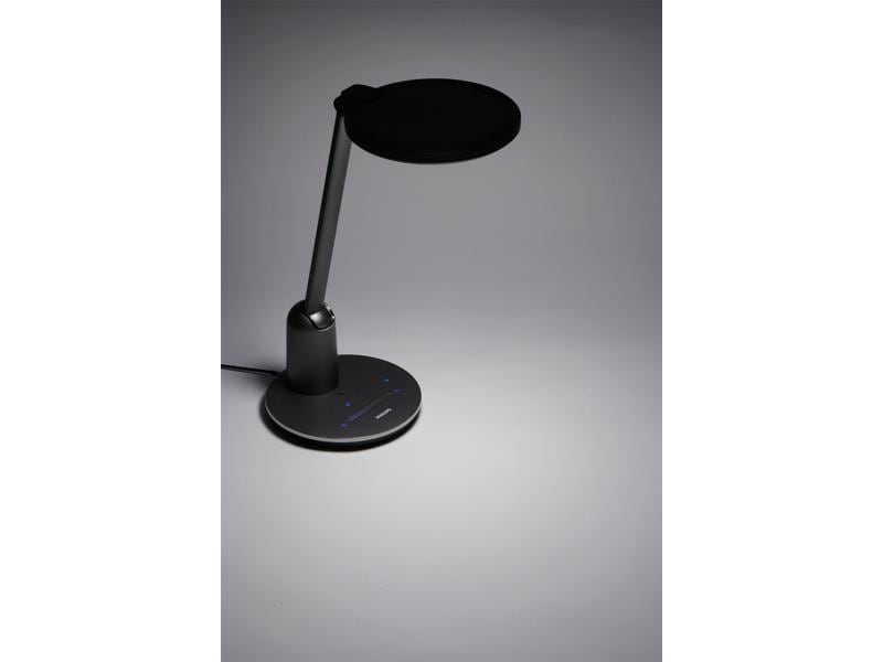 Philips Einstein Tischleuchte grau 630 lm TouchDimmer Schreibtischlampe mit LED-Beleuchtung