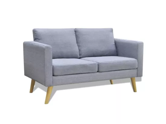 Canapé à 2 places tissu gris clair