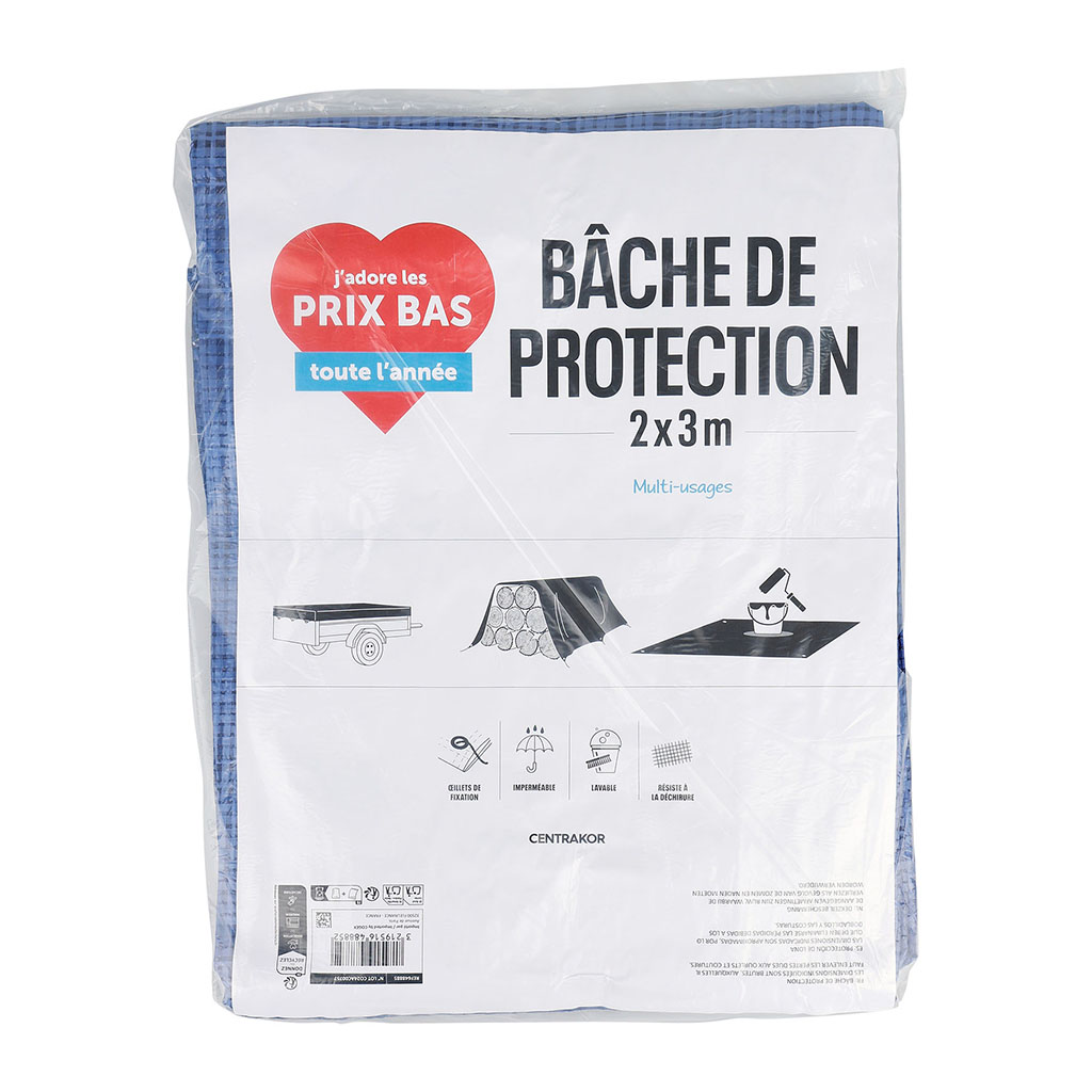 Bâche de protection polypropylène 2x3m