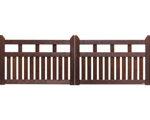 Dubbele poort Konsta Elda zonder slot insteek 300 x 100 cm bruin