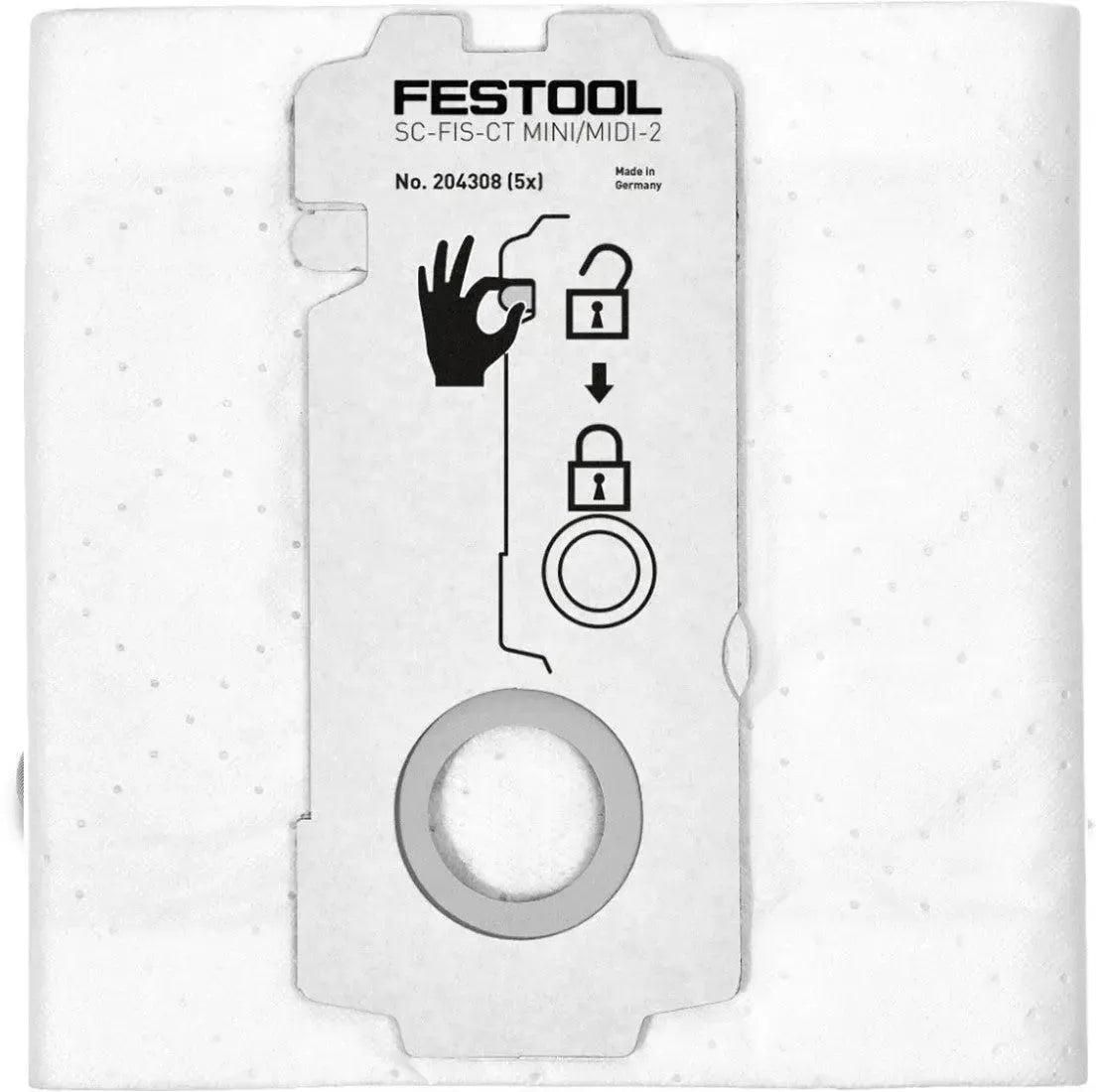 Festool SC-FIS-CT MINI/MIDI-2/5/CT15 SELFCLEAN filterzak voor CT 15, CT MINI/MIDI vanaf 2019 & CTC MINI/MIDI VE=5 - 204308