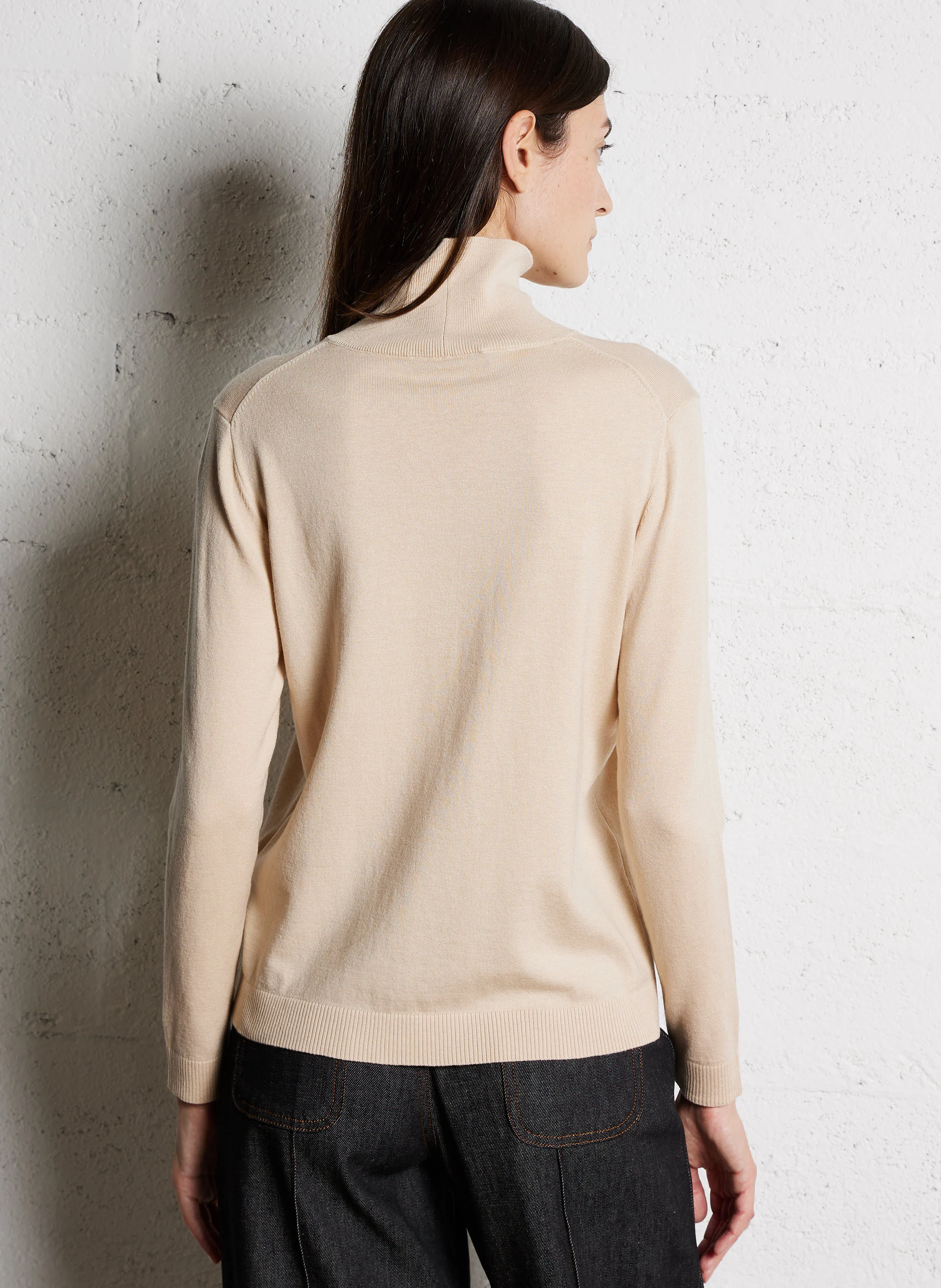 KIKU - Pull col roulé droit | Blanc