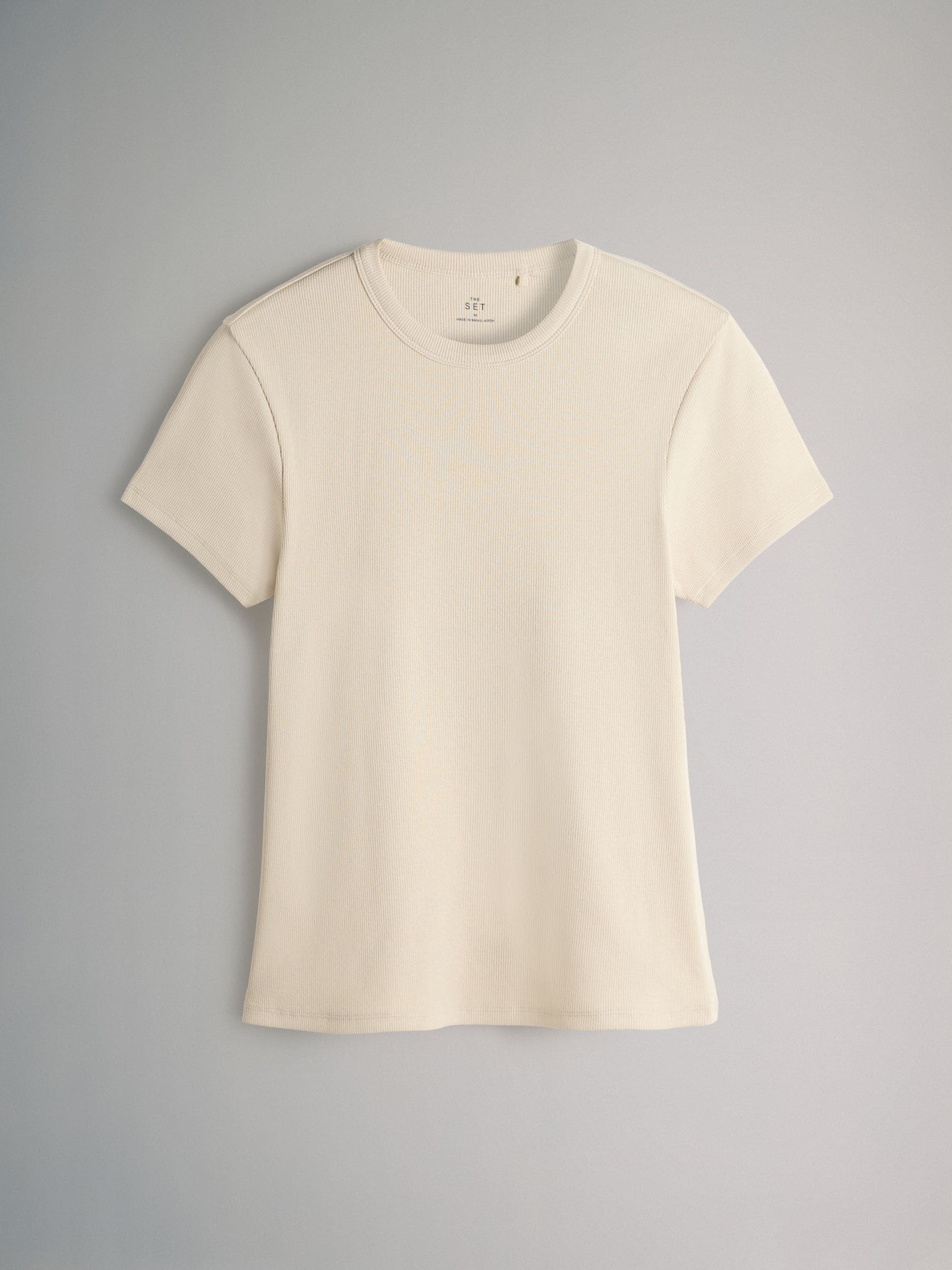 Neutraal - The Set 5 Pack Korte Mouw Geribd T-shirt