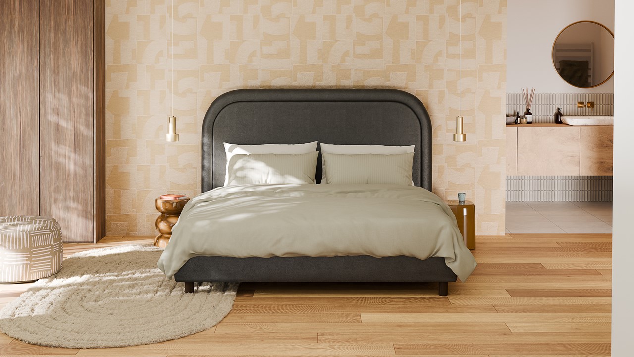 Bed Amber - Velvet glow dark grey