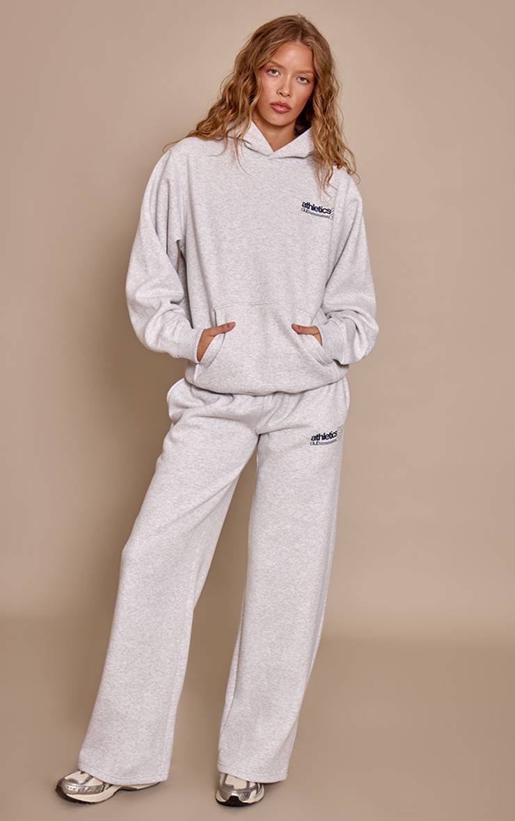 Gris Cendré Pantalon De Jogging Droit En Molleton De Coton Athletics 25