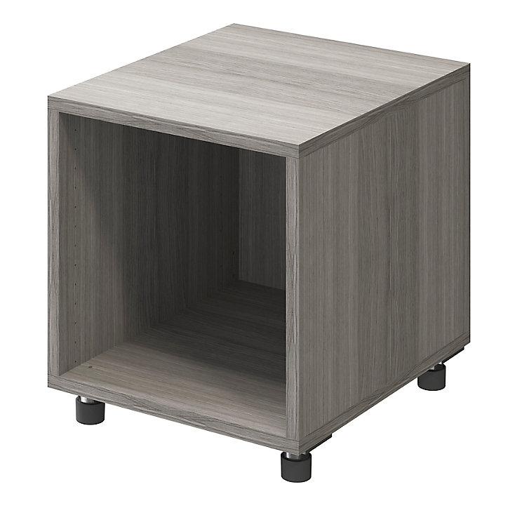 Table de chevet sur pieds effet chêne grisé 2 tiroirs GoodHome Atomia H. 42,5 x L. 37,5 x P. 45 cm