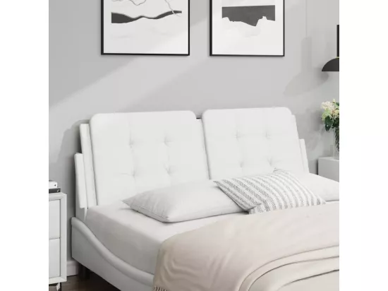 Coussin de tête de lit blanc 140 cm similicuir