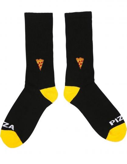 Pizza Skateboards Socks Emoji Black / Yellow