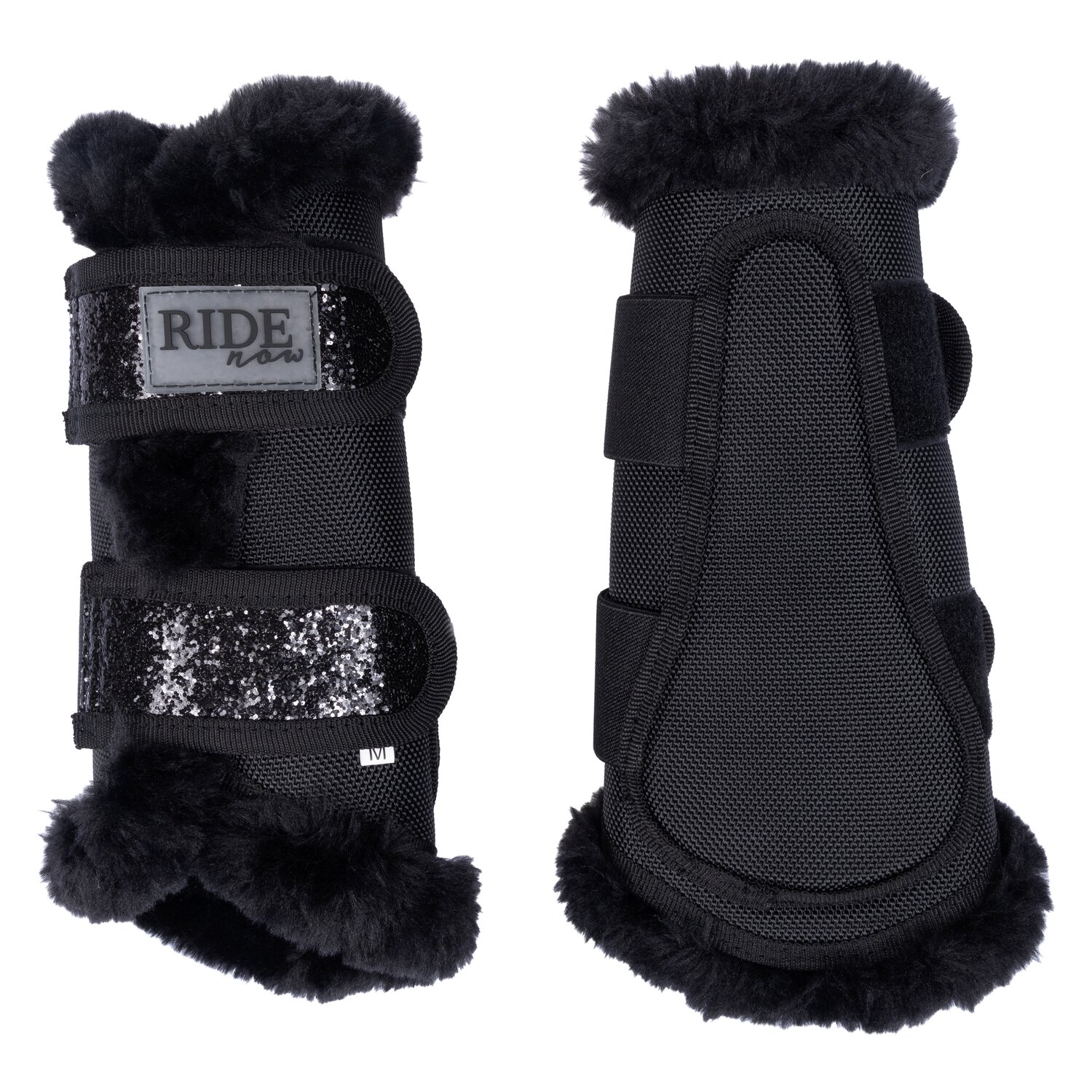 RIDE now Gamaschen FauxFur Glitzer - schwarz glitzer
