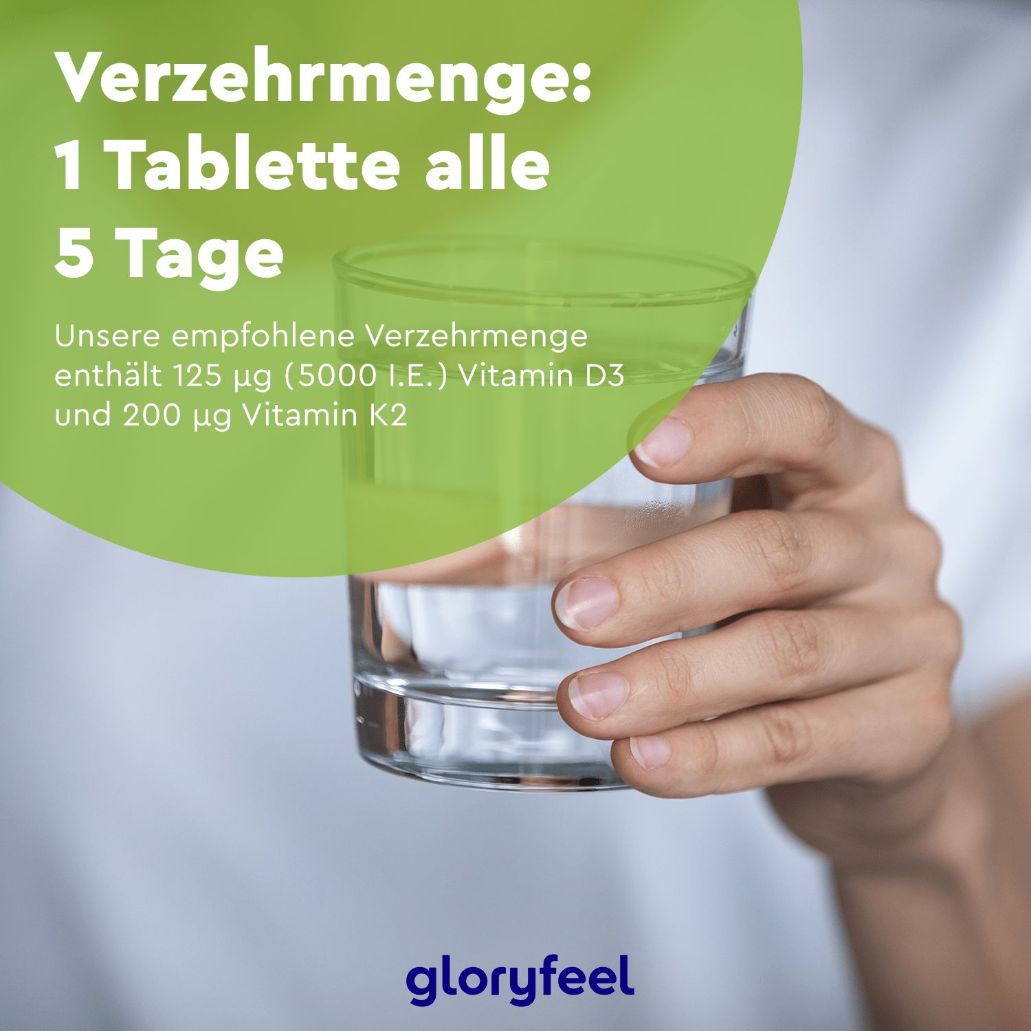 gloryfeel® Vitamin D3 K2 (K2VITAL® von Kappa) 5.000 I.E. Tabletten