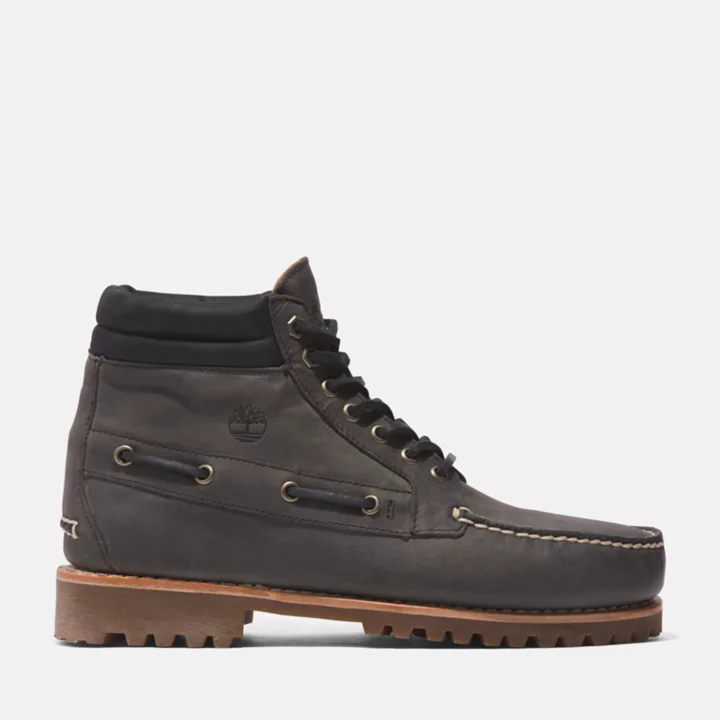 Bota Timberland Authentic Chukka de 7 ilhós para homem, na cor cinza.