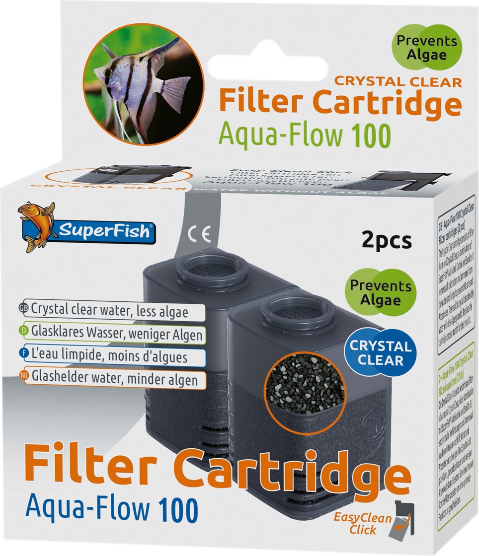 SuperFish aquarium filter cartridge Aqua-Flow 100 Crystal Clear 2 stuks