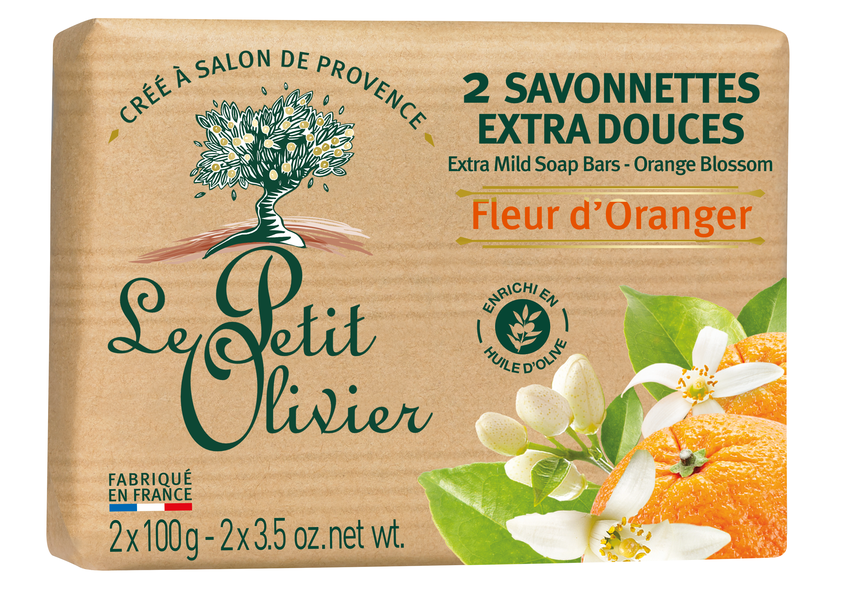 LE PETIT OLIVIER savonnettes fleur d'oranger 100 g