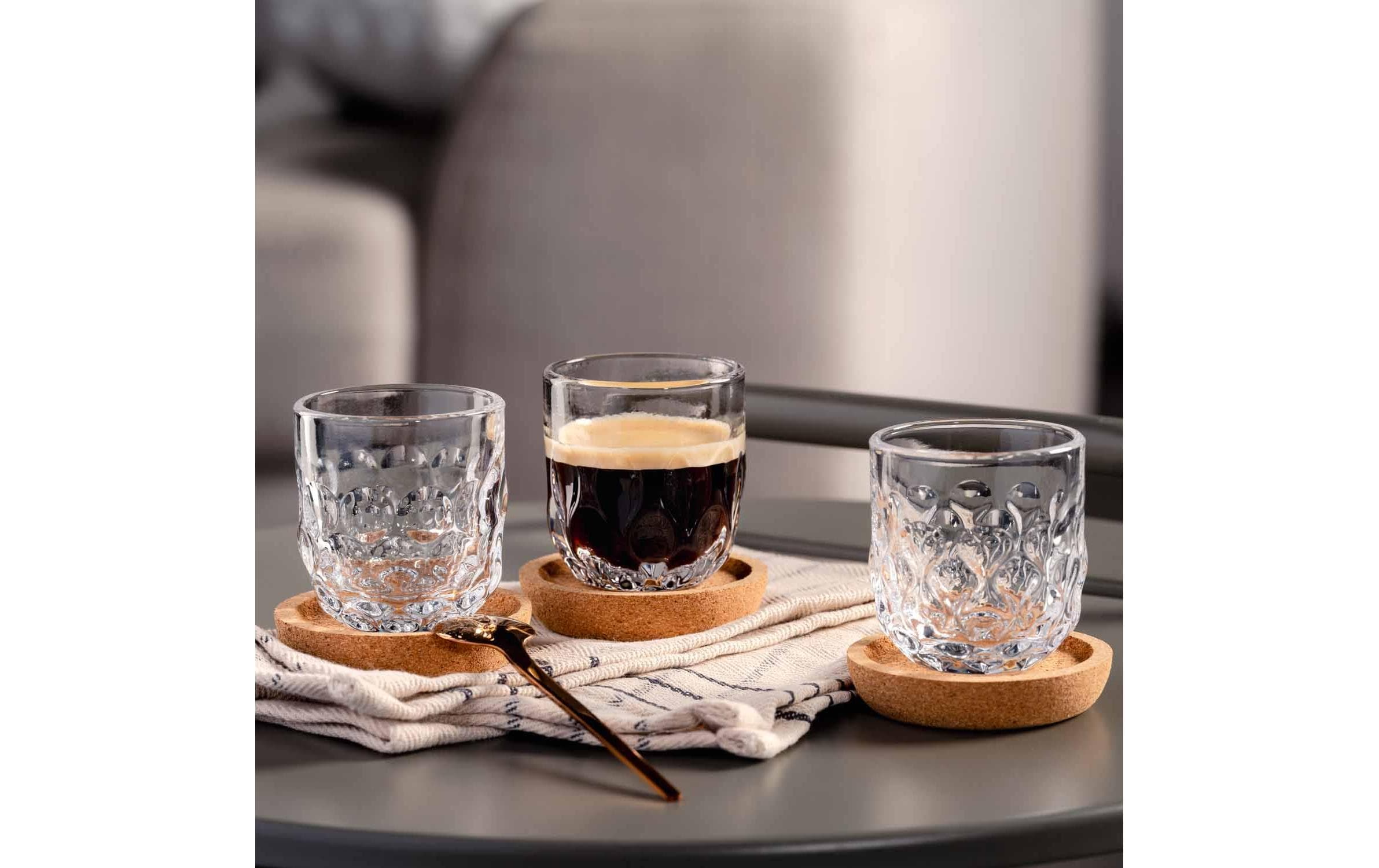 Cappuccino Becher Gocce 2 60 ml, 2 Stück, TransparentCappuccino-/Kaffeetasse für Heissgetränke