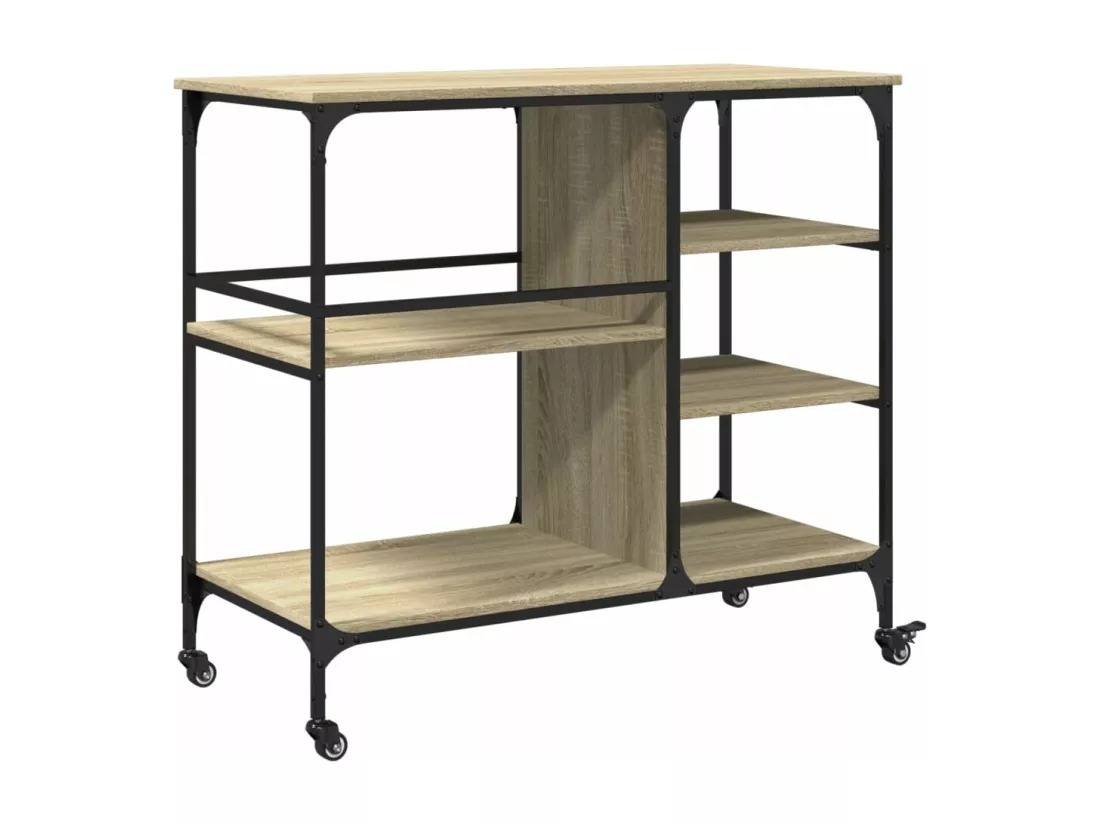 Chariot de cuisine chêne sonoma 100x45x89,5cm bois d'ingénierie