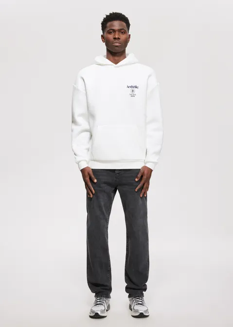 Hoodie met print new york off-white (WIT.O)