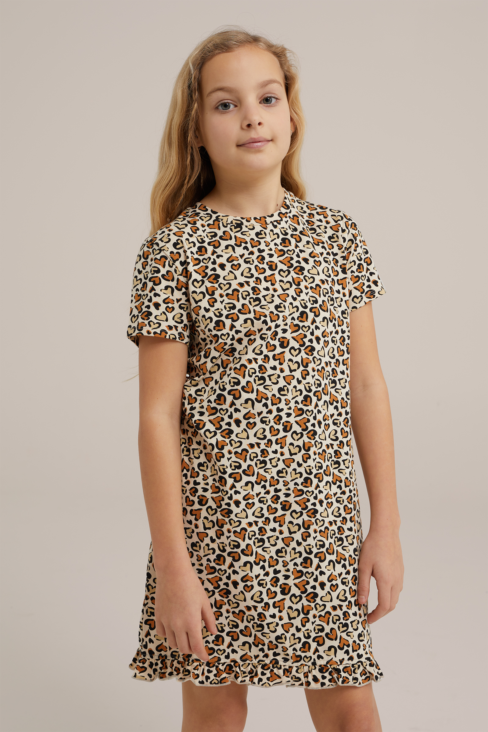Meisjes nachthemd met dessin WE Fashion Beige