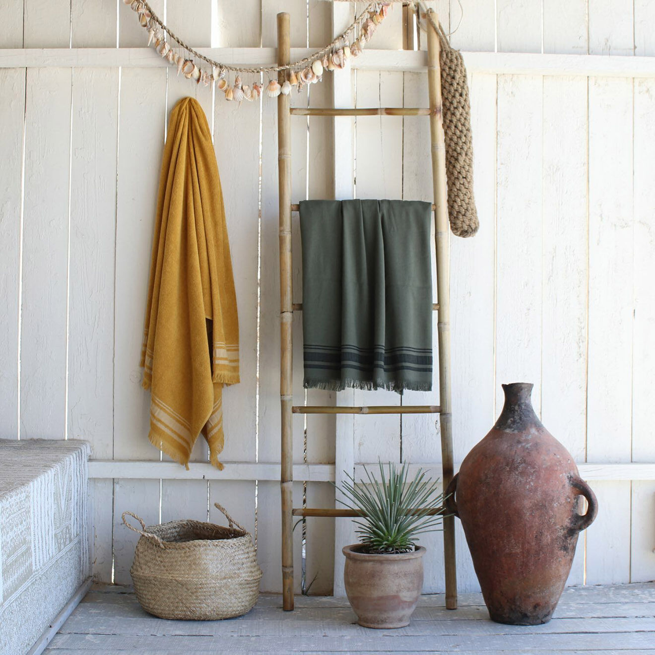Febronie Fouta éponge Faro verte - 100x180 cm