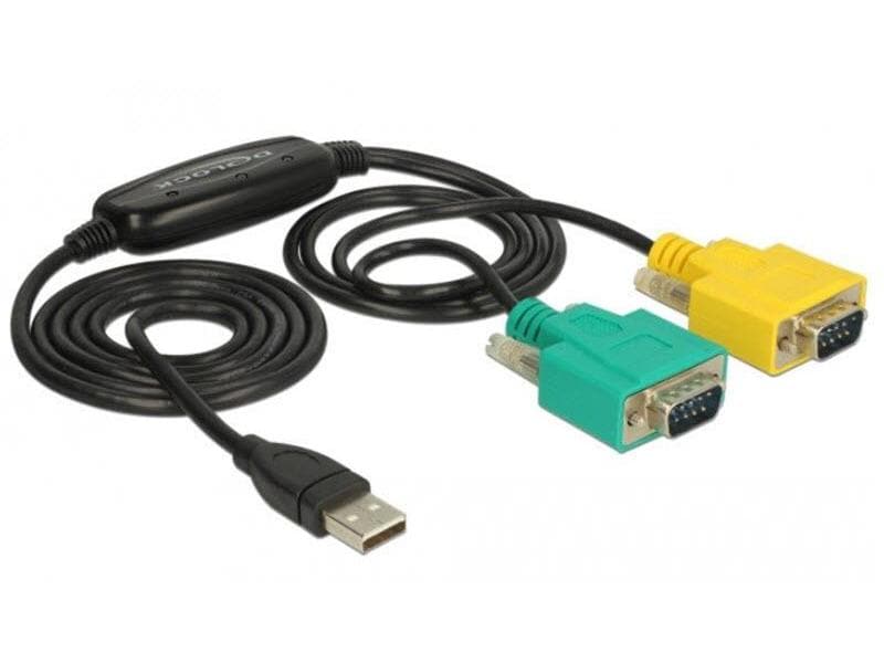 Delock Serial-Adapter 63466 USB Typ-A USB-A-auf-2x-Serial-Adapterkabel