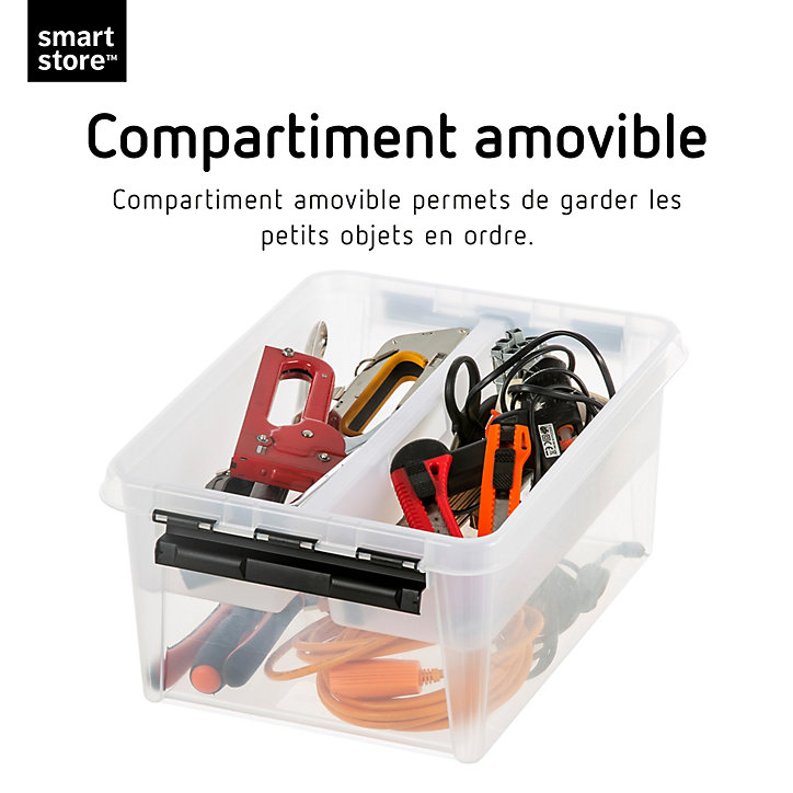 Compartiment 2 x 3L pour boîte de rangement SmartStore Classic Orthex L. 29 cm x P. 38 cm transparent