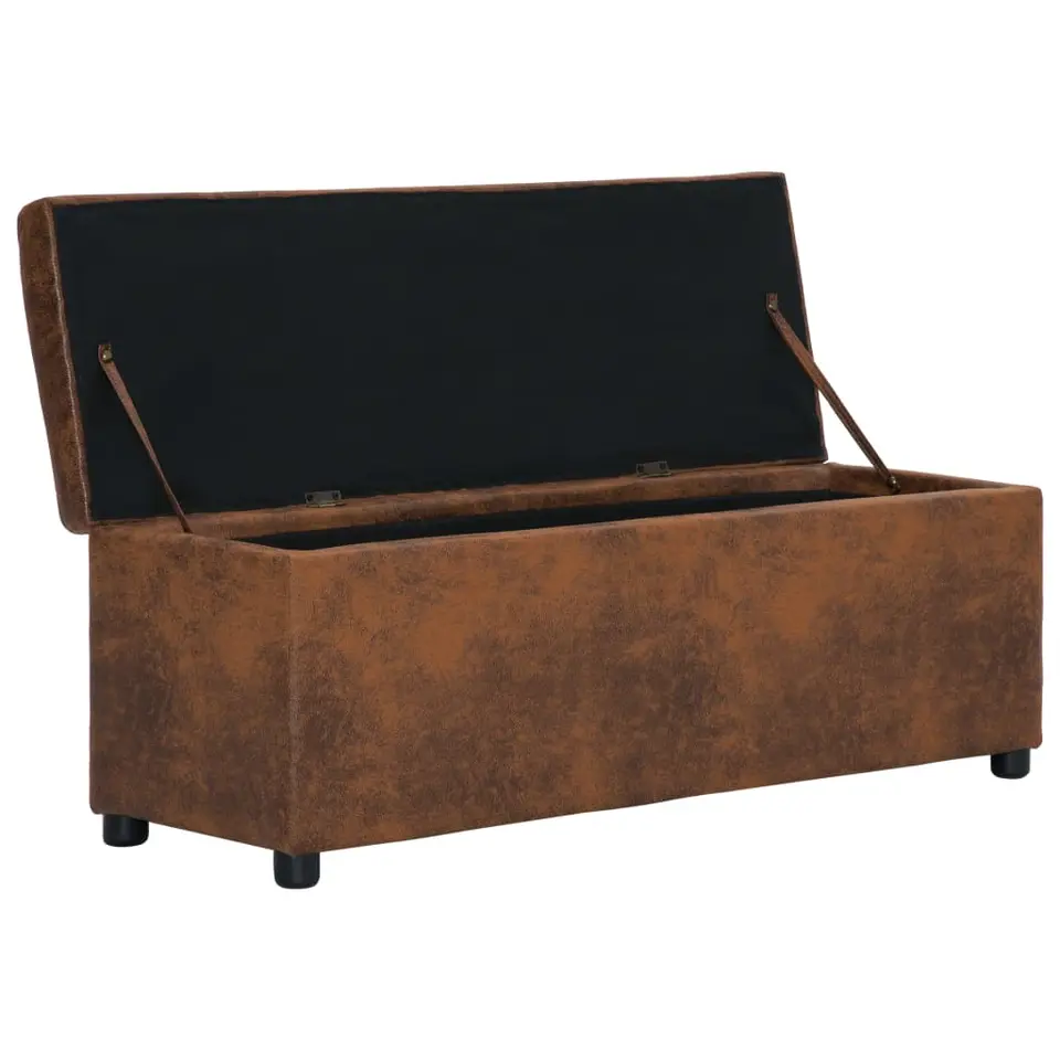 vidaXL - Bank - Bruin - Kunstleer - 116 cm