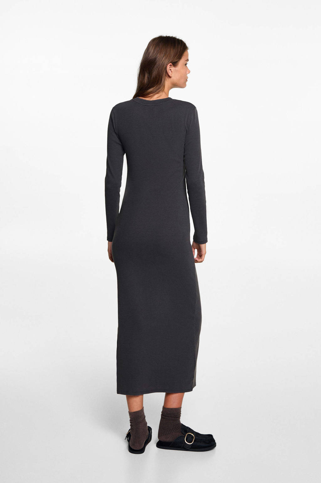 MANGO TEEN bodycon jurk antraciet